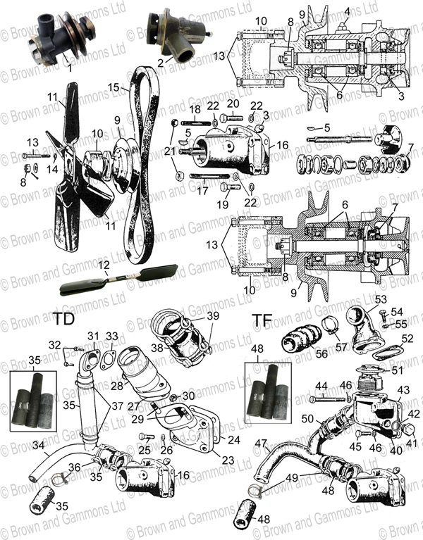 Image for Water pump. Thermostat & elbows